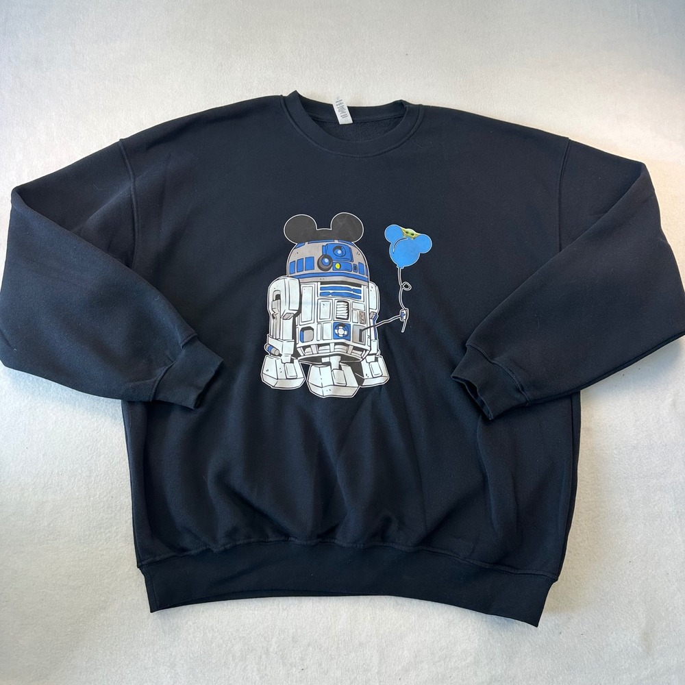Outlash Wear Star Wars R2-D2 Mickey Ears Grogu Balloon Sweatshirt Black XL